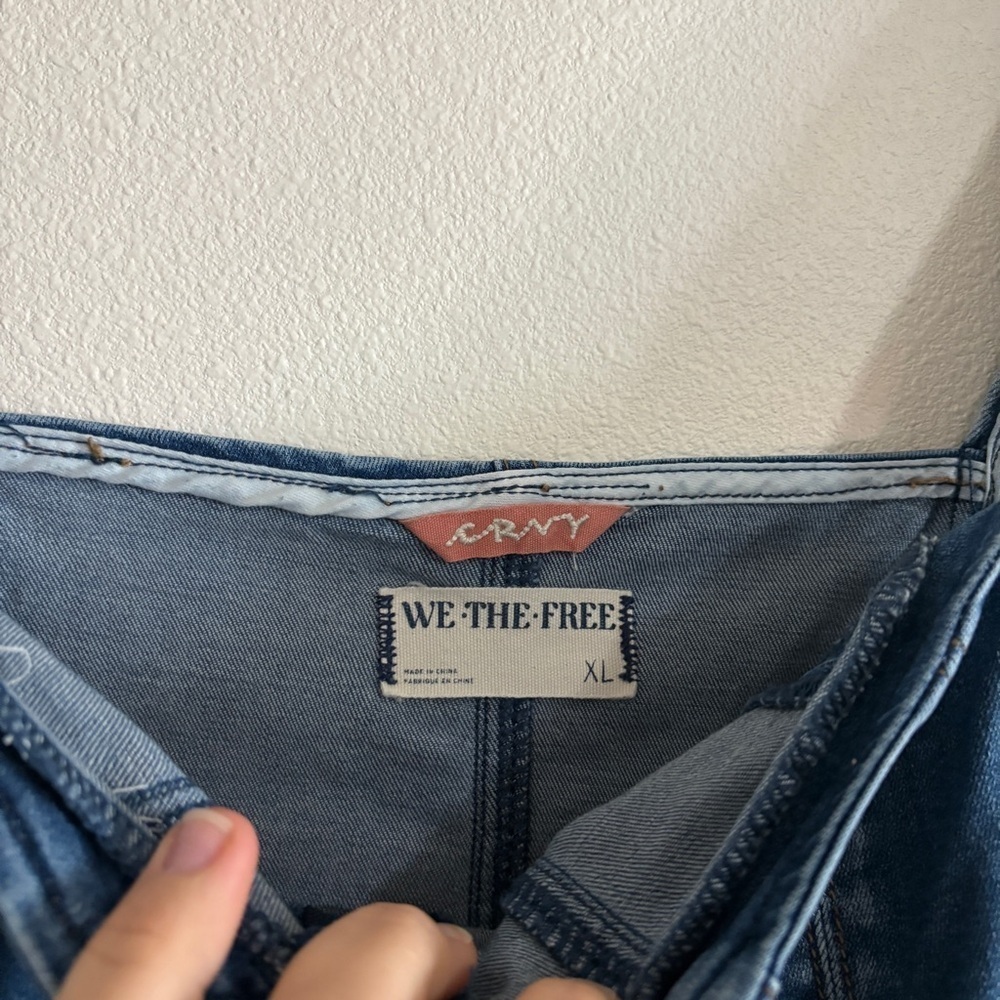 We The Free CRVY Selena Slim Leg One-Piece Denim Jumpsuit Size XLFree People - Picture 9 of 13